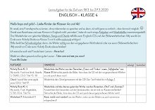 Kostenlose Arbeitsblätter Englisch für die 4. Klasse