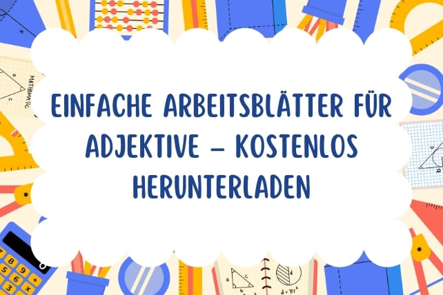 arbeitsblätter adjektive-titelbild
