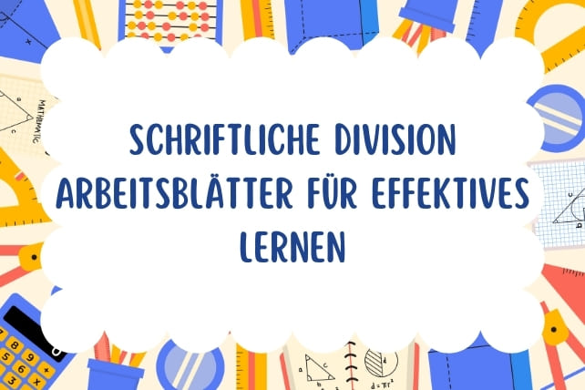 schriftliche division arbeitsblätter-titelbild